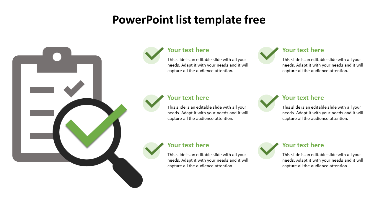powerpoint list template free